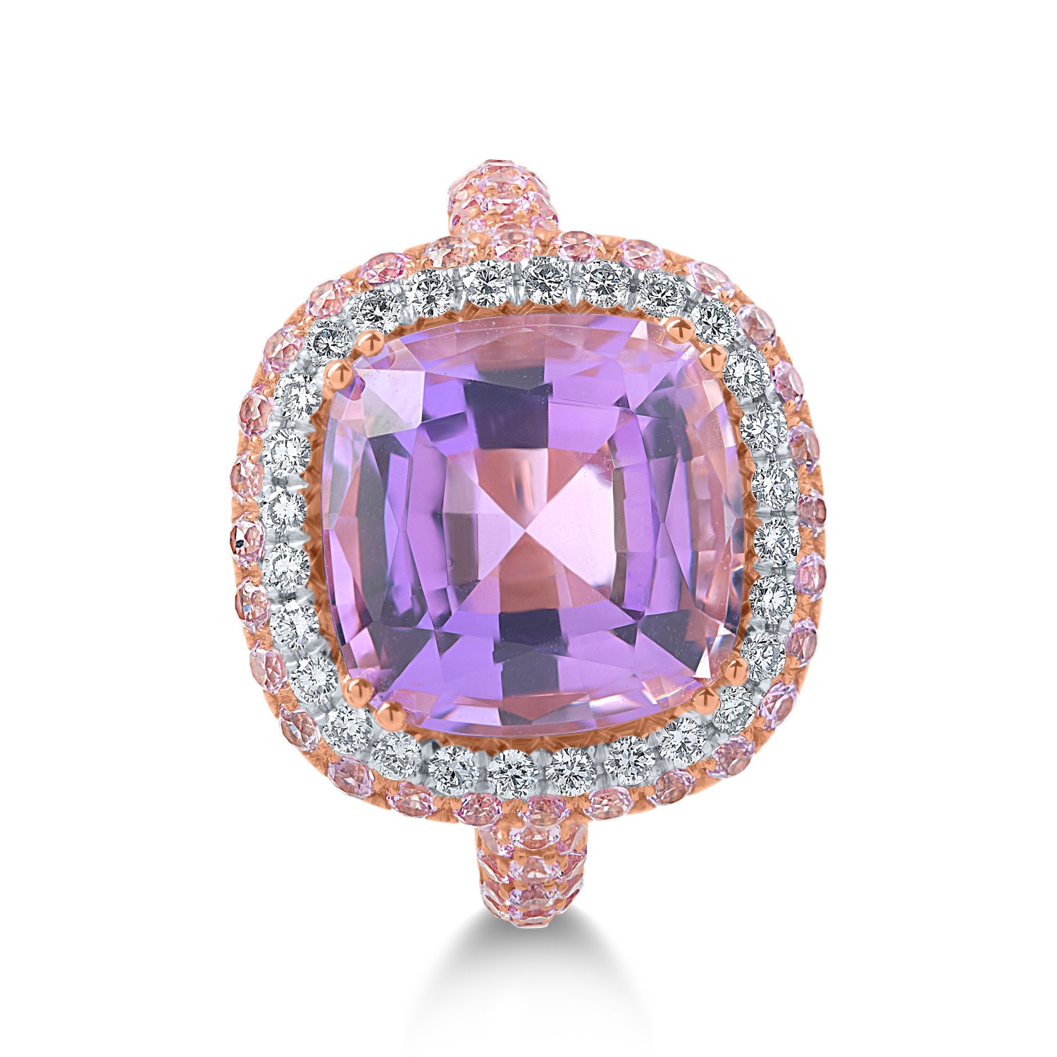 Rose gold ring with 7.2ct precious and semi-precious stones