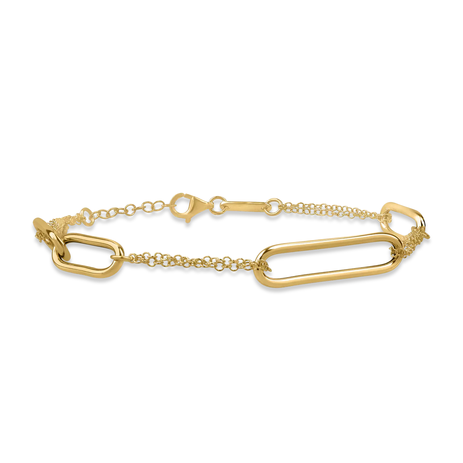 Yellow gold link chain bracelet