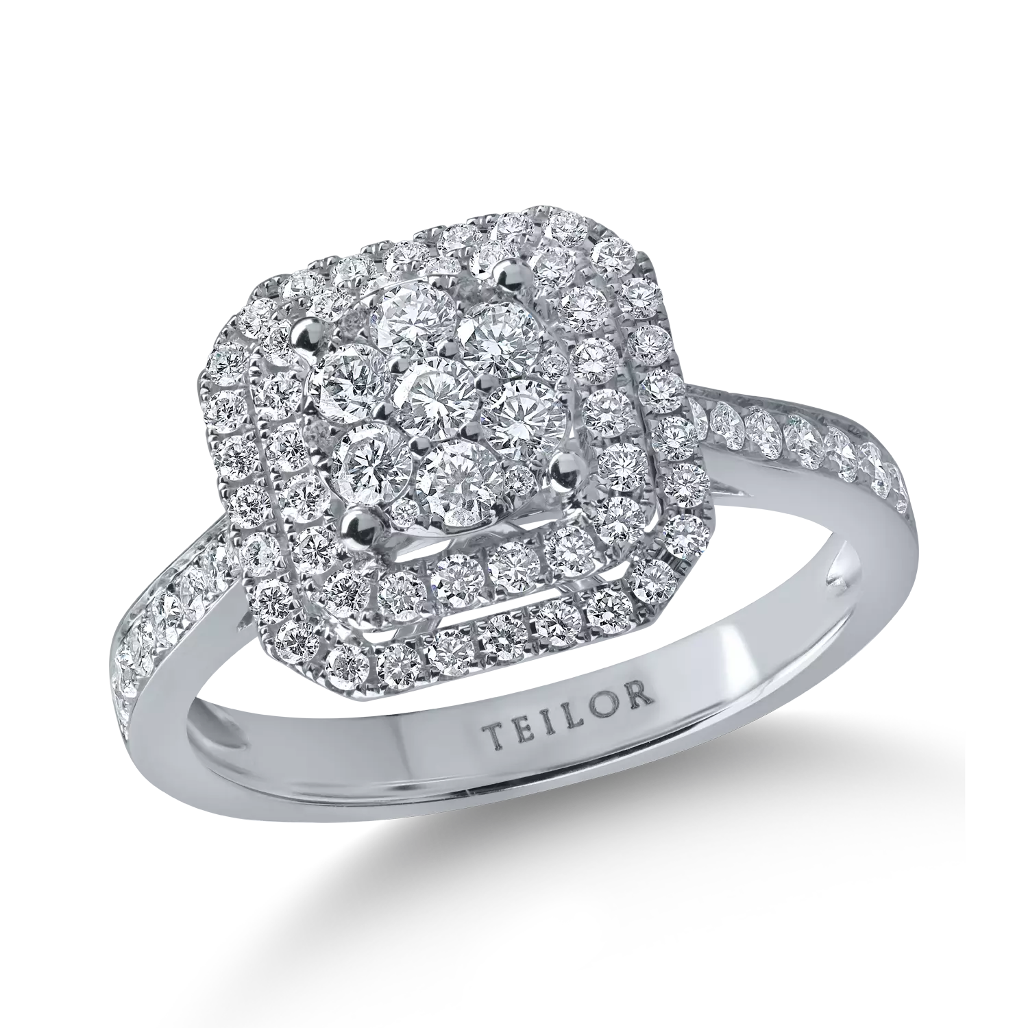 Fehérarany gyűrű 0.6ct. mikrobeszűkülő gyémántokkal