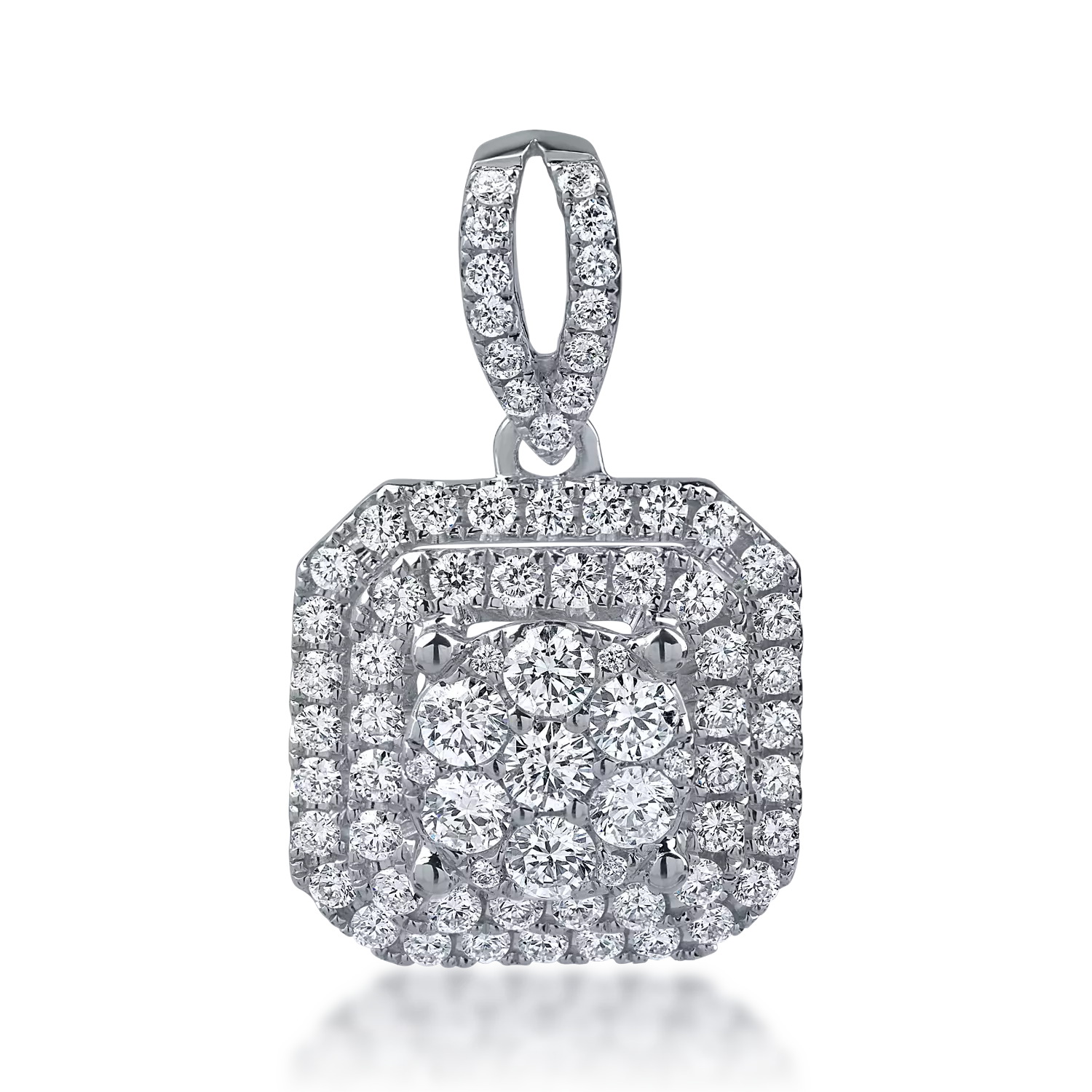Pandantiv geometric din aur alb cu diamante de 0.5ct