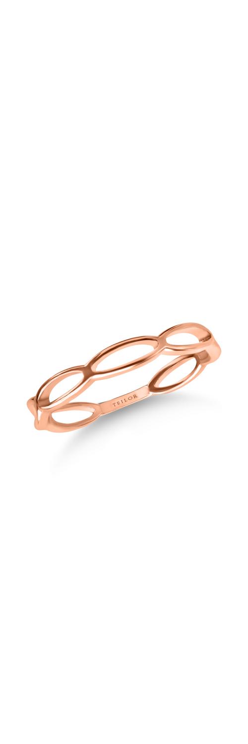 Плетен пръстен от розово злато