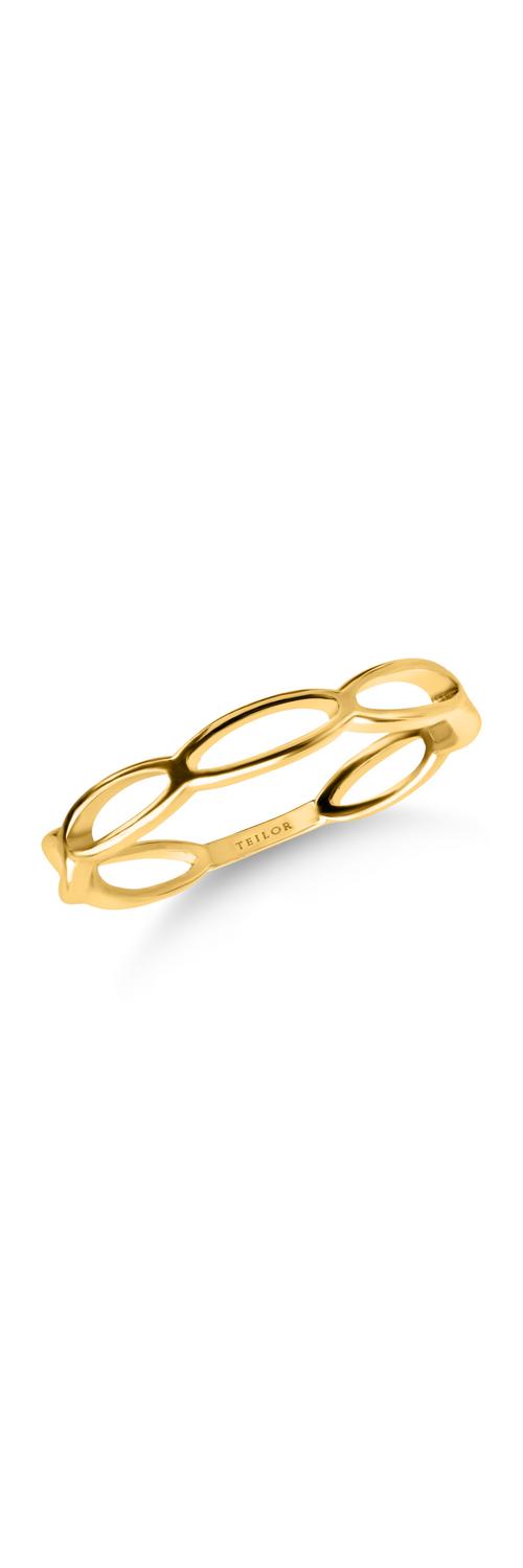 Плетен пръстен от жълто злато