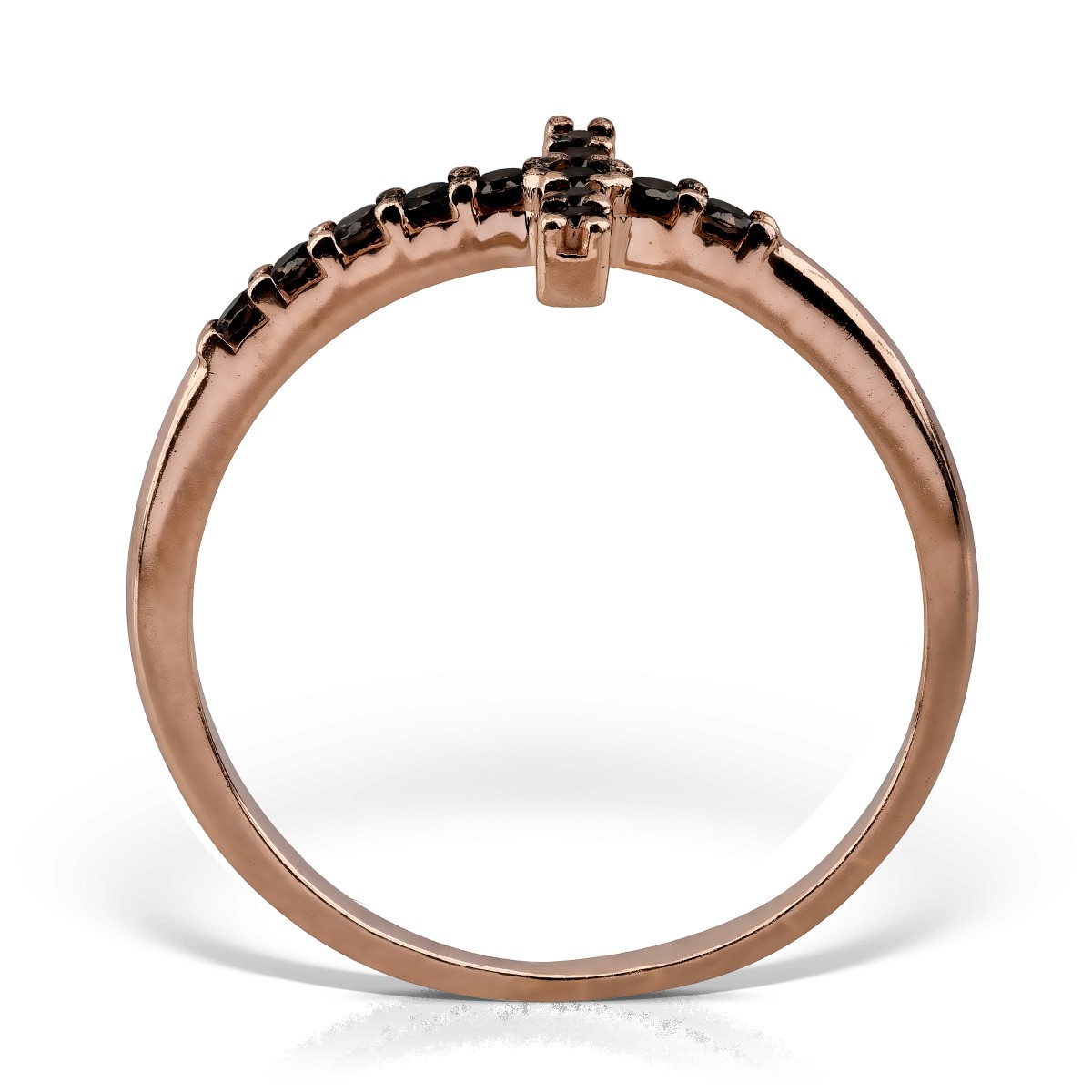 Кръстен пръстен от 14 карата розово злато