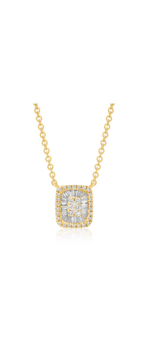 18K yellow gold pendant chain with 0.23ct diamonds