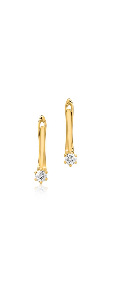 18K yellow gold earrings with 0.15ct diamonds