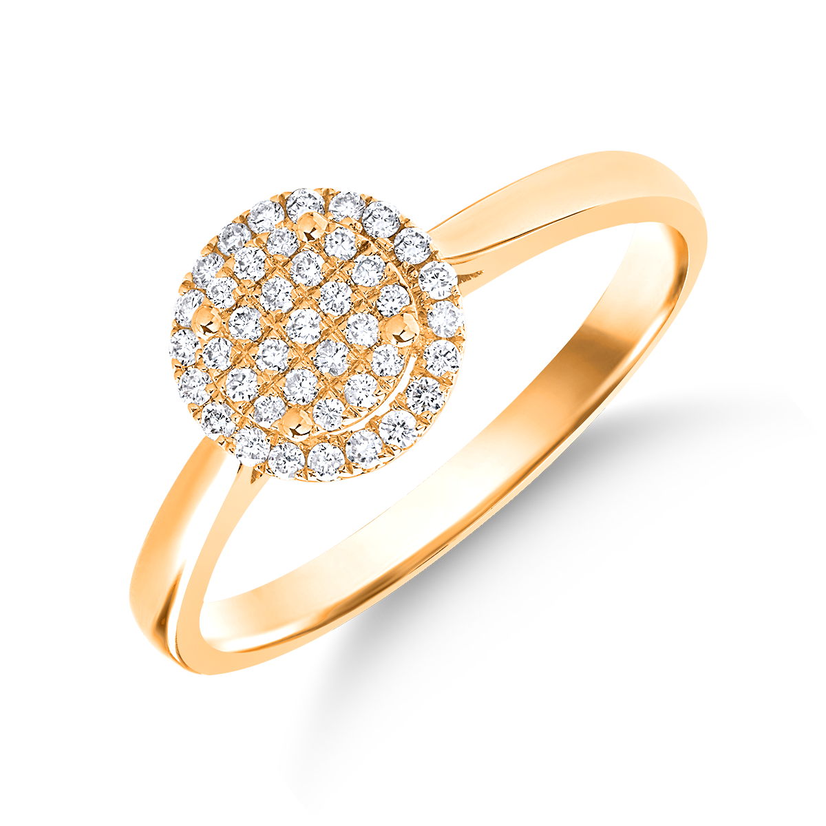 14K yellow gold ring with diamonds of 0.19ct