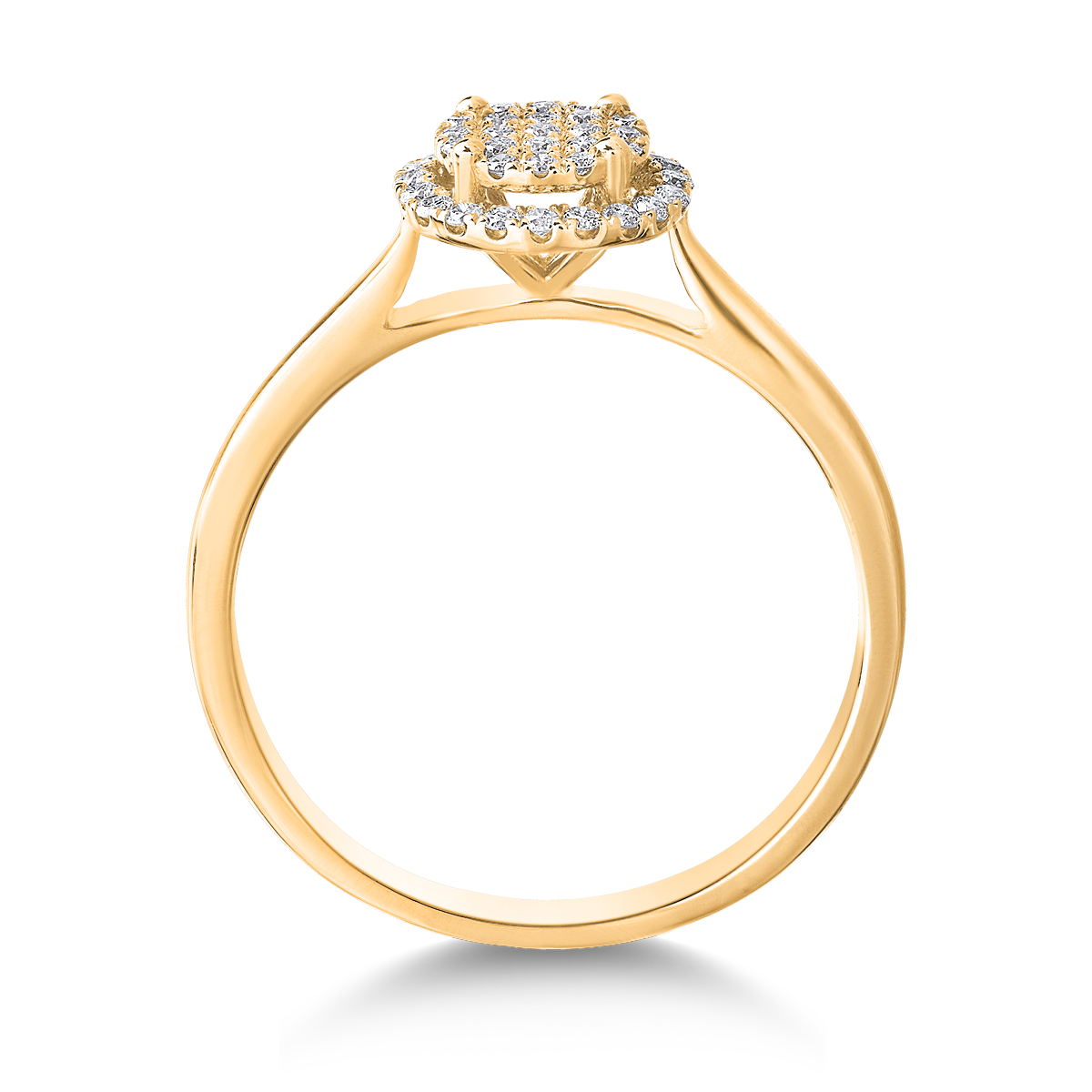 14K yellow gold ring with diamonds of 0.19ct