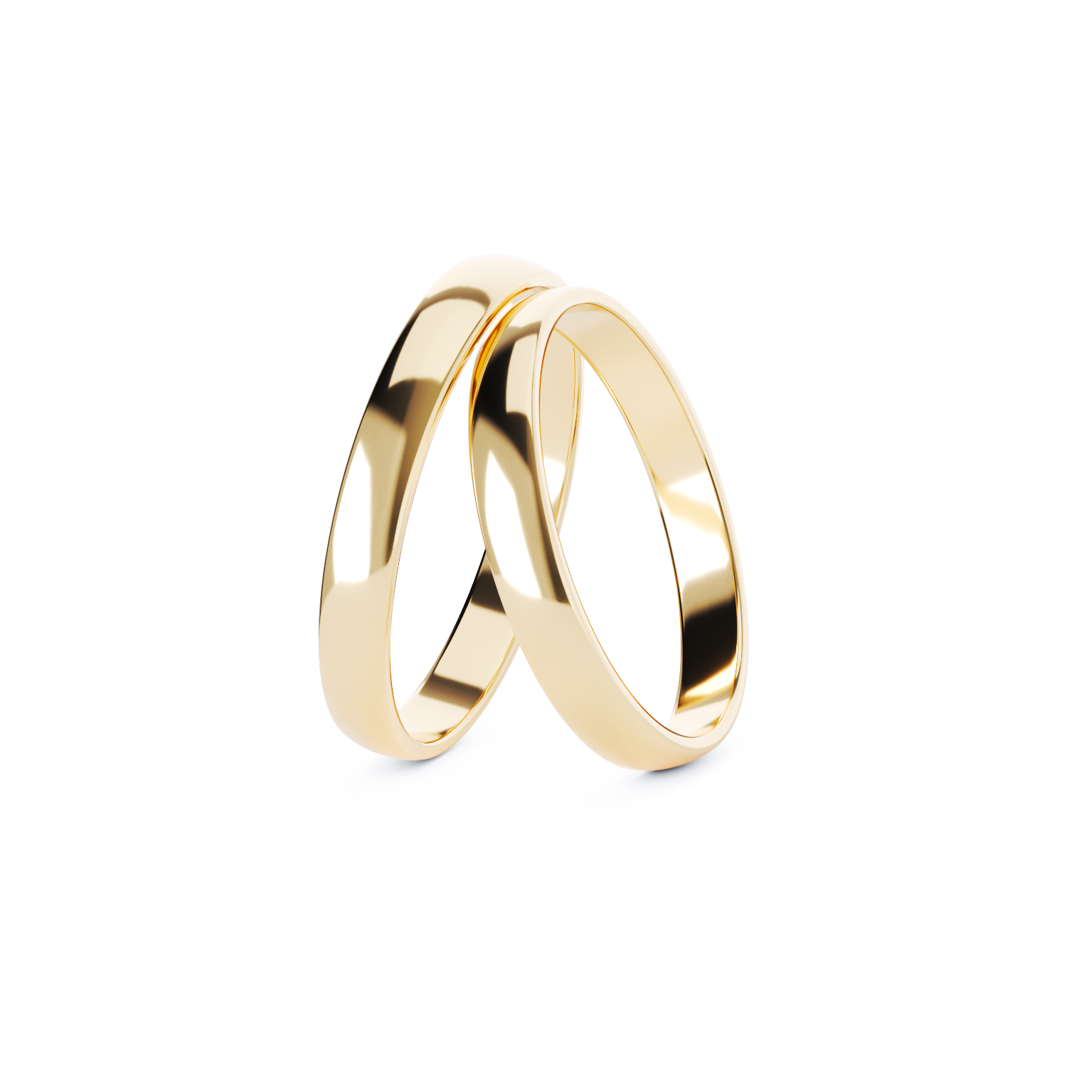 14K yellow gold TEI-DOME wedding bands