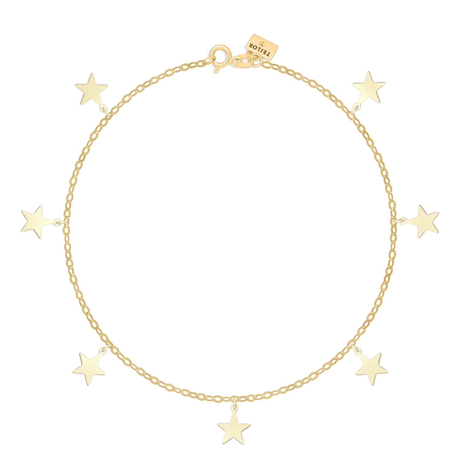 14K yellow gold stars bracelet