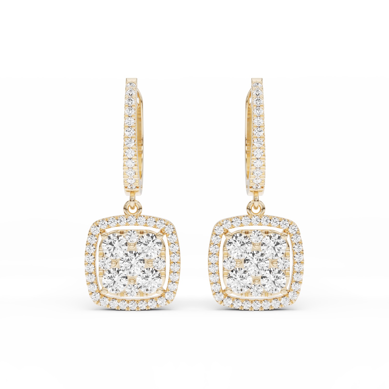18K yellow gold earrings with 1.08ct diamonds