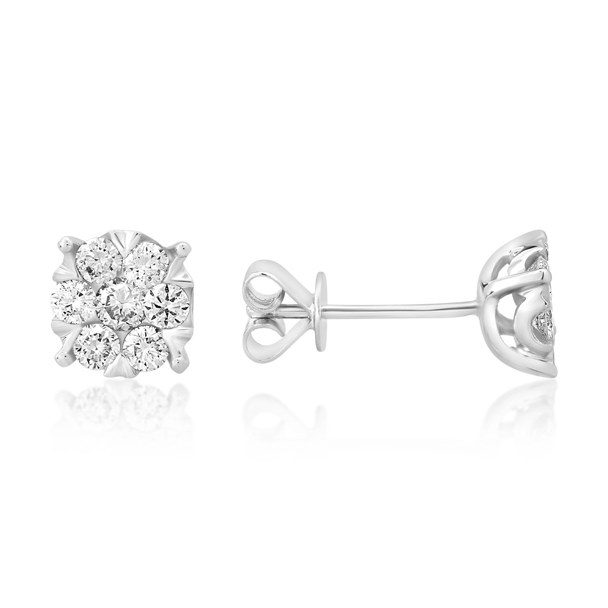 18K white gold earrings with diamonds of 0.5ct
