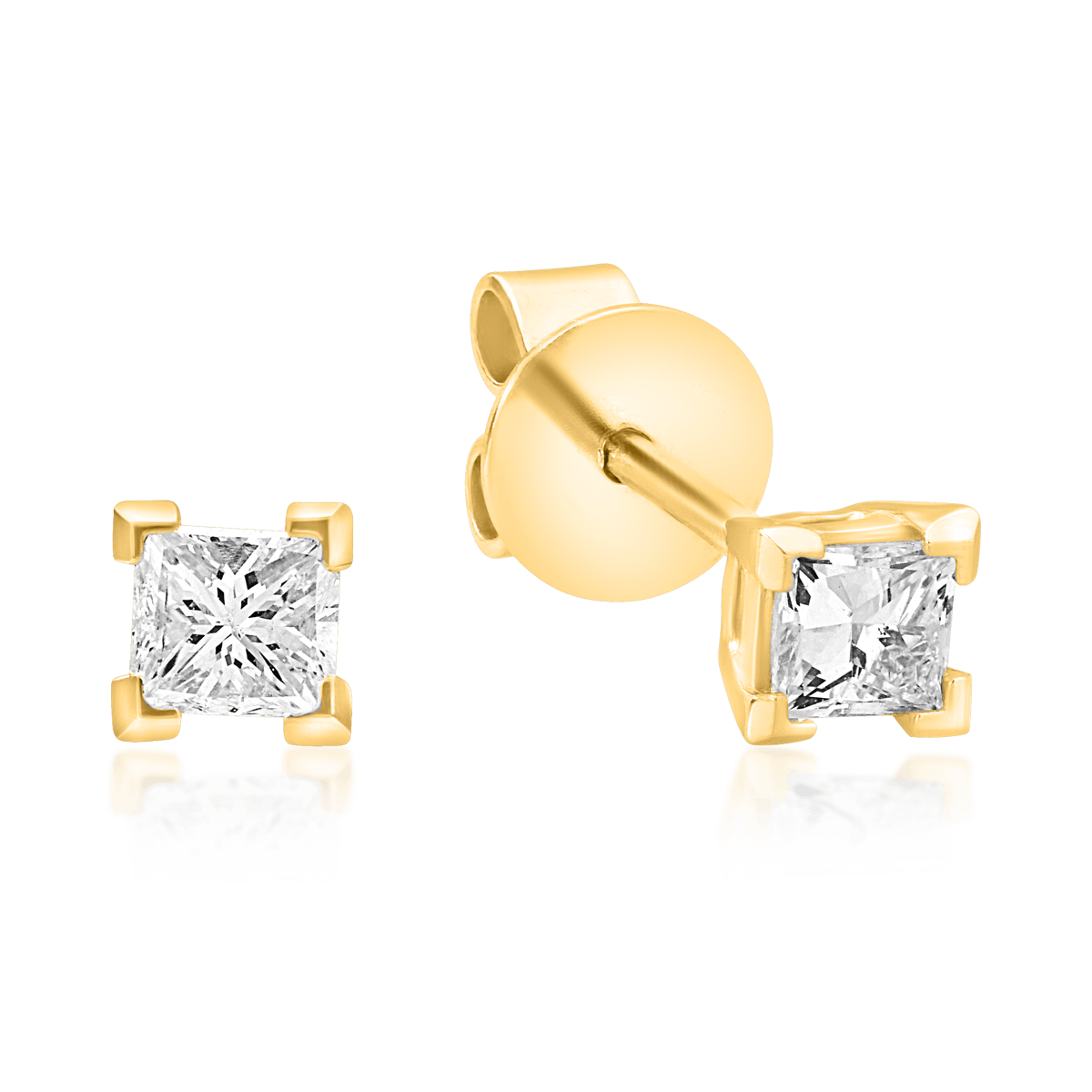 Poze Cercei din aur galben de 18K cu diamante de 0.4ct