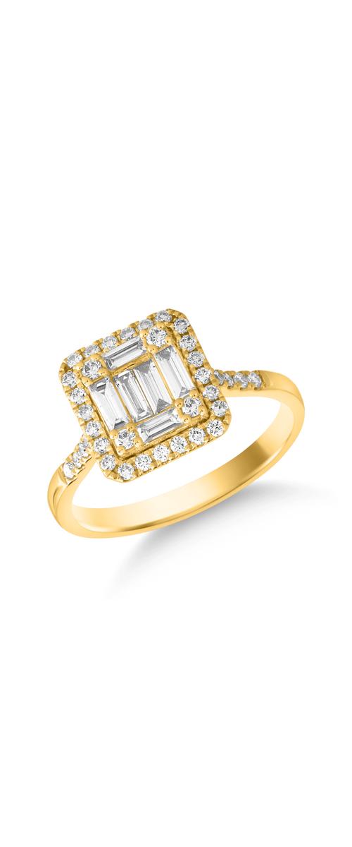 Inel din aur galben de 18K cu diamante de 0.8ct
