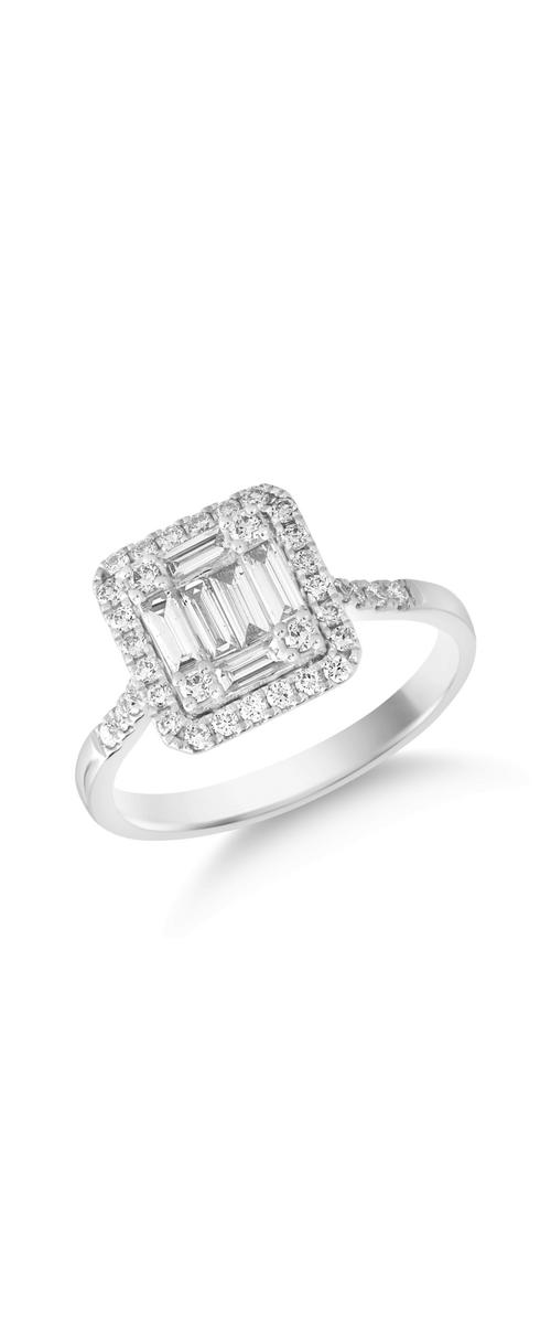 18K fehérarany gyűrű 0.71ct gyémántokkal