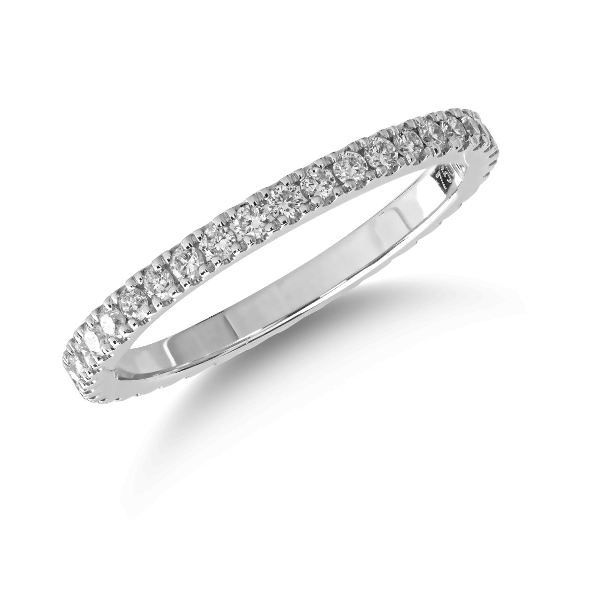 Végtelen gyűrű 18 k fehér arany 0,48ct gyémántokkal