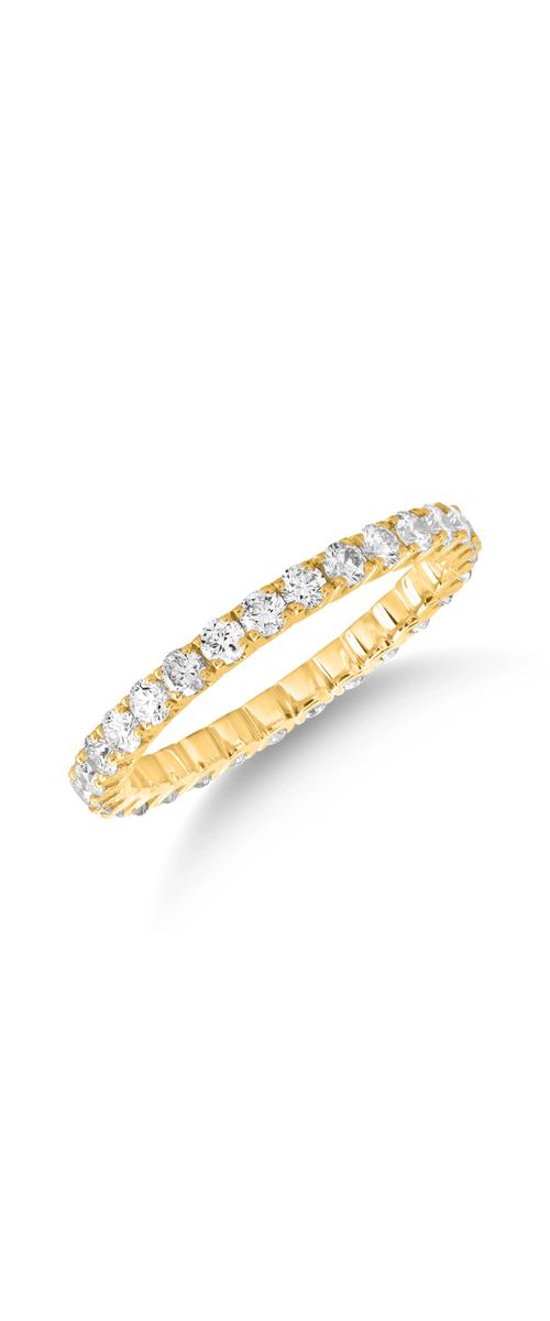 18K yellow gold infinity ring with 1ct diamonds