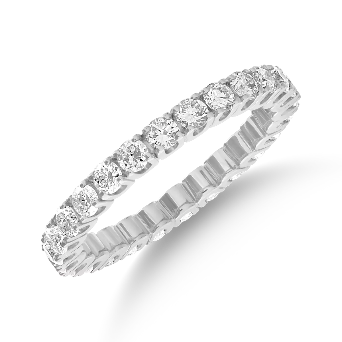 Безкраен пръстен от 18K бяло злато с 2ct диаманти