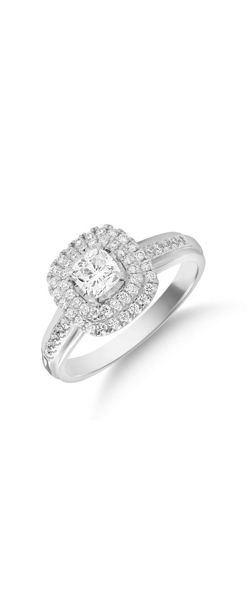 Gyűrű 18K-os fehér aranyból 0.31ct gyémánttal és 0.22ct gyémánttal