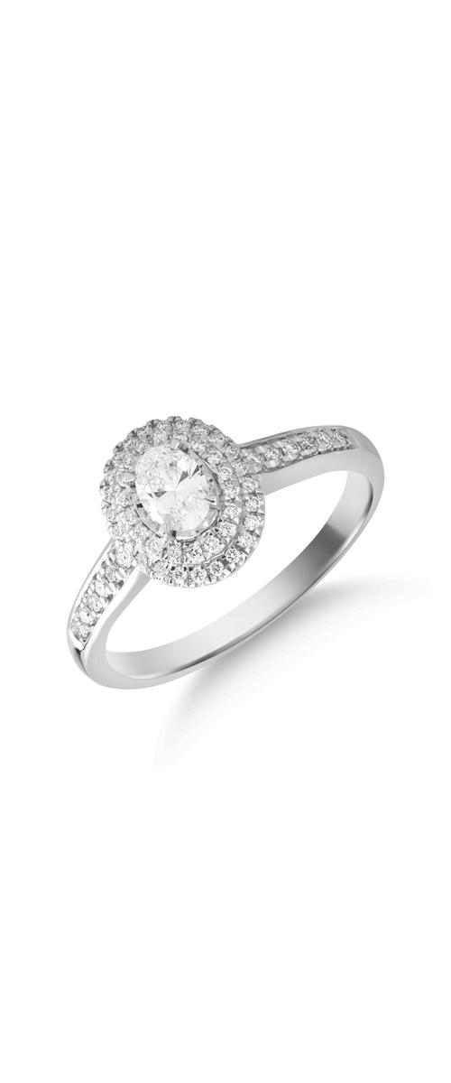 18K white gold ring with 0.24ct diamond and 0.17ct diamonds