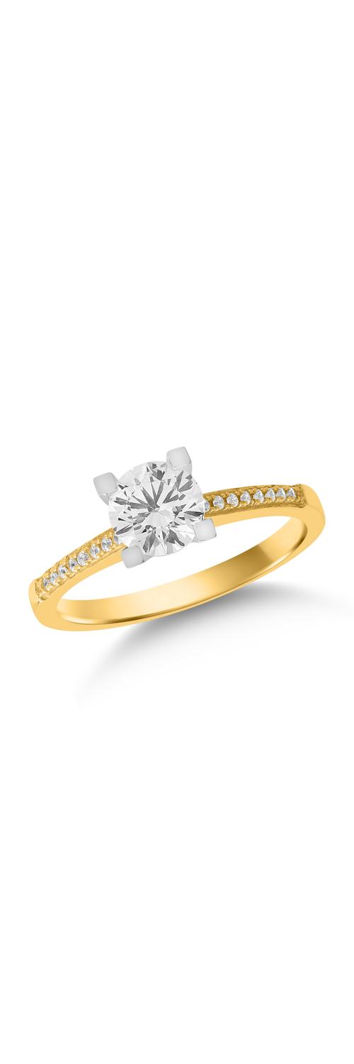 14K yellow-white gold engagement ring
