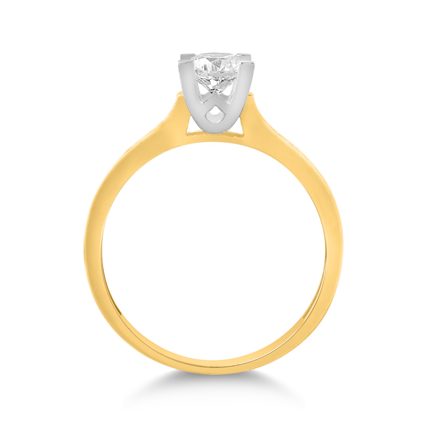 Pierścionek zaręczynowy z 14K biało-żółtego złota