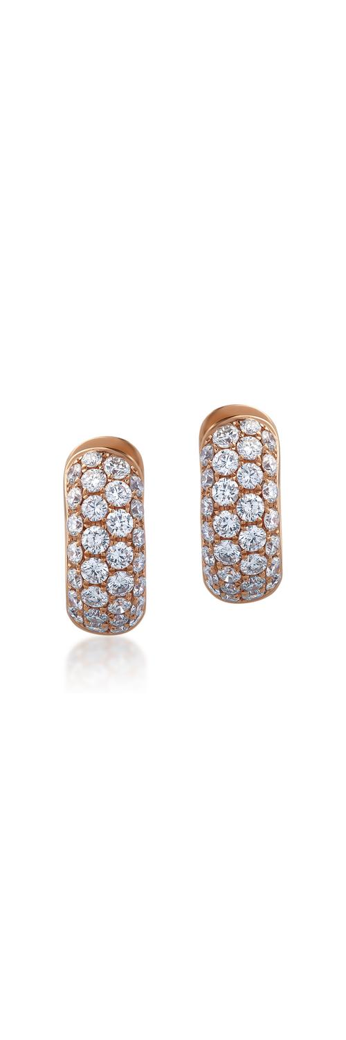18K rose gold earrings with 0.84ct diamonds