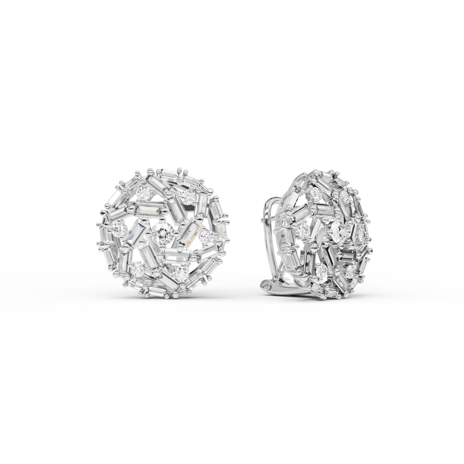 18K white gold earrings with 2.18ct diamonds
