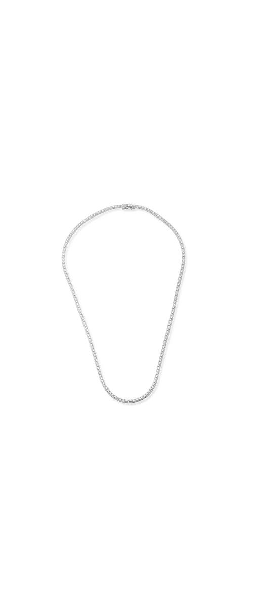 18K white gold tennis necklace with 7.6ct diamonds