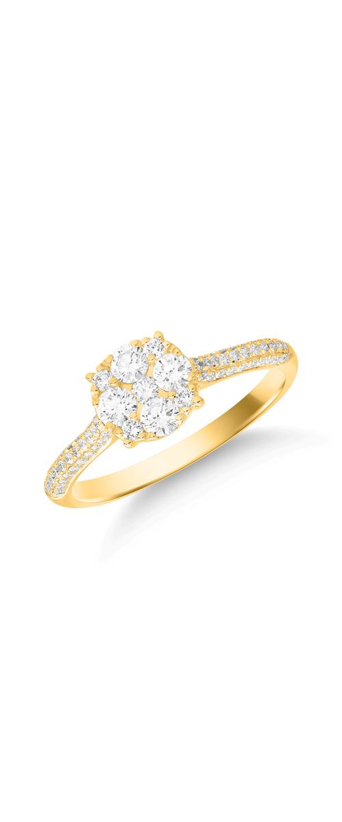 18K yellow gold ring with 0.52ct diamond