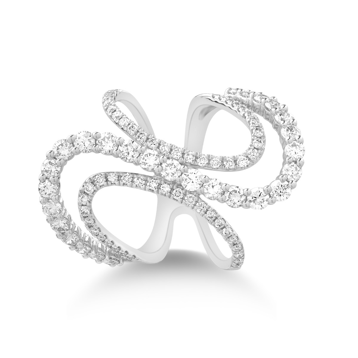 18K fehérarany gyűrű 1,65 karátos gyémántokkal
