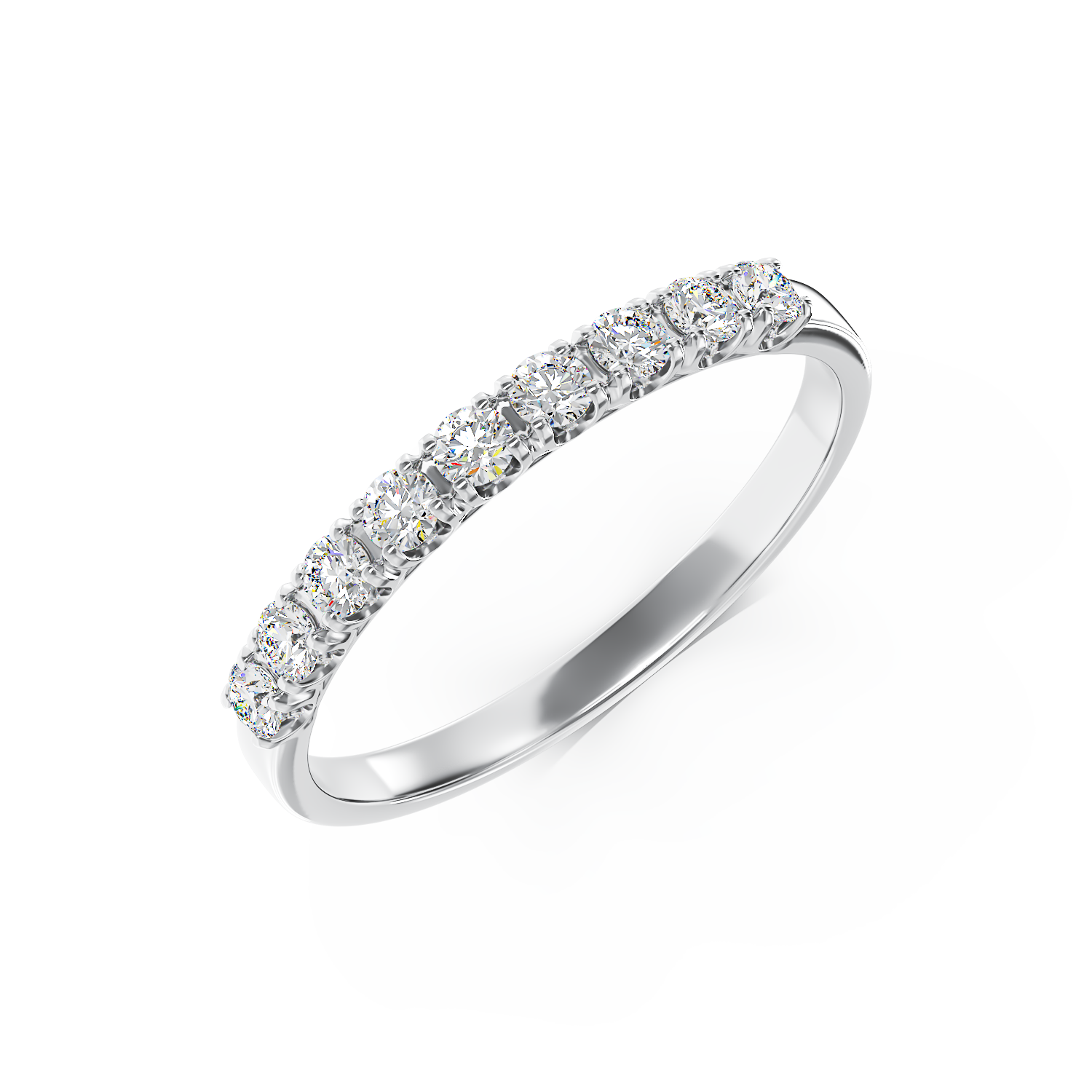 Half eternity ring in white gold with 0.5ct diamonds