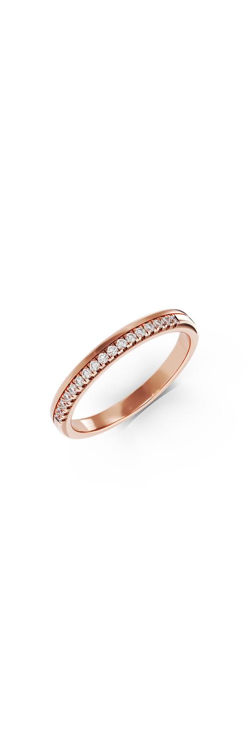14K rose gold ring with 0.11ct diamonds