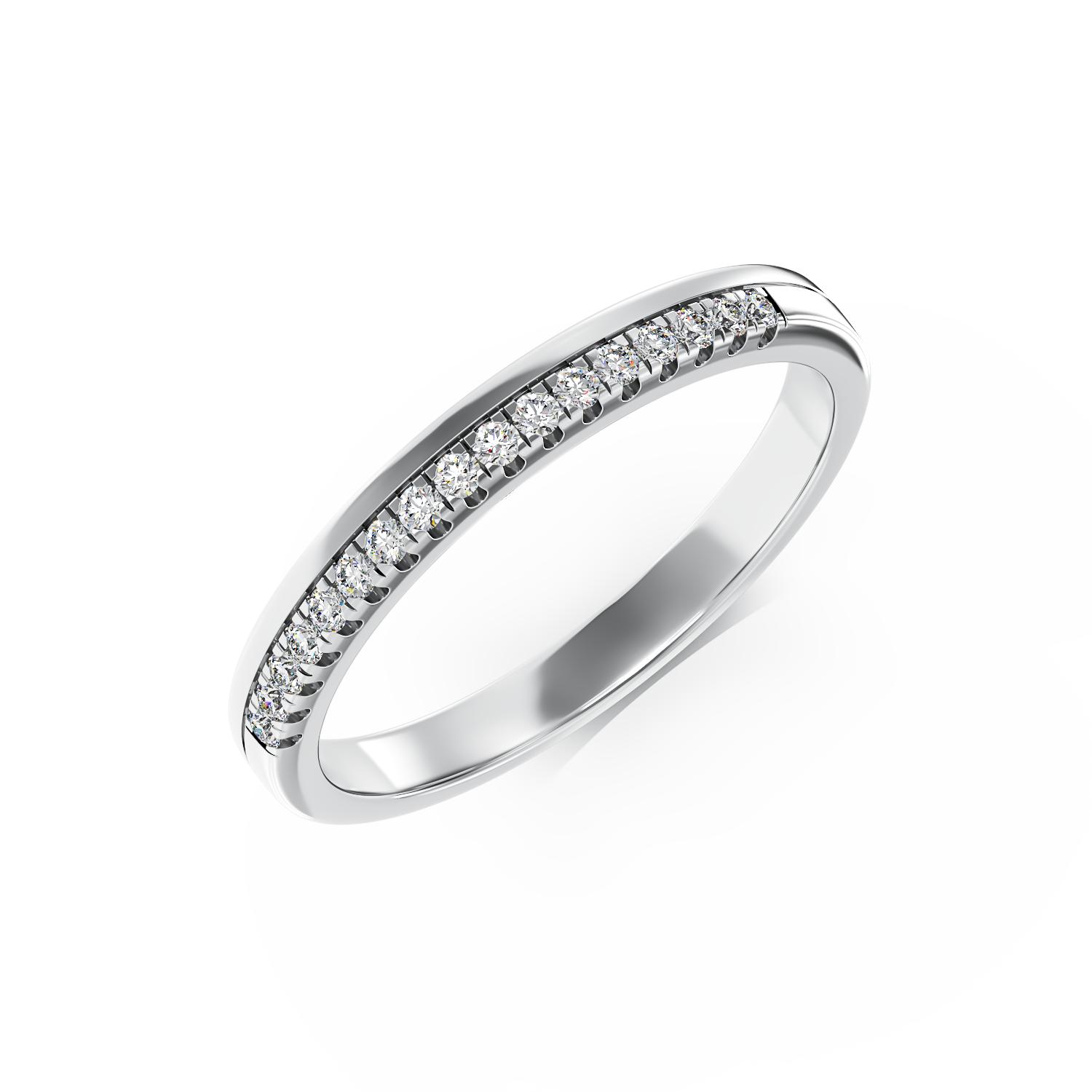 Gyűrű 14K-os fehér aranyból 0.11ct gyémánttal
