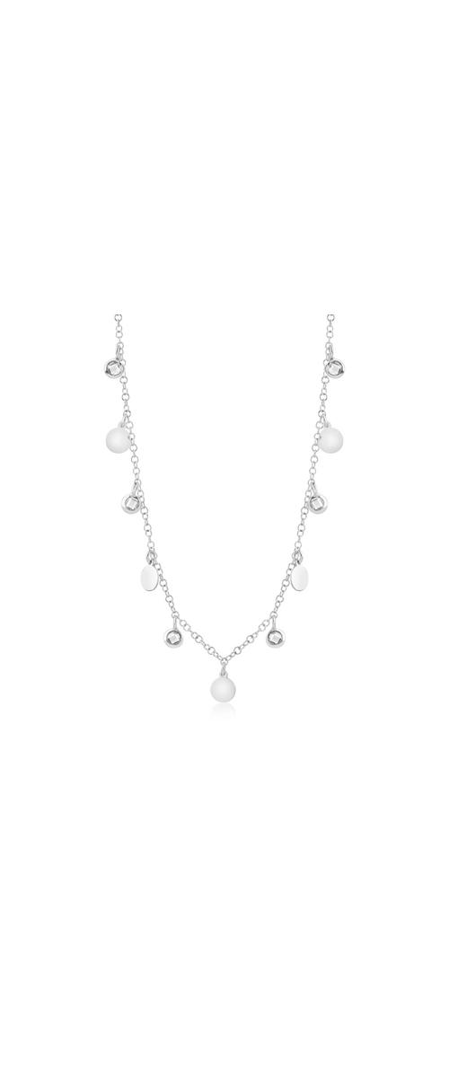 14K white gold coins necklace