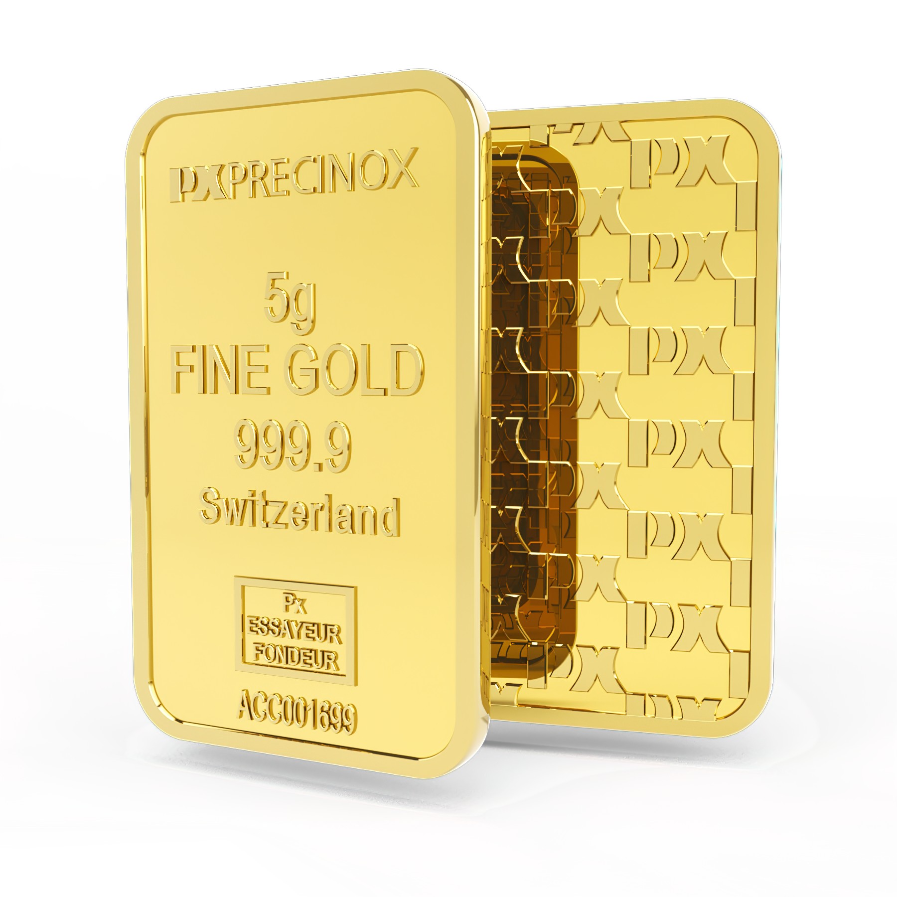 Lingou aur 5 gr, Elvetia, Fine Gold 999,9