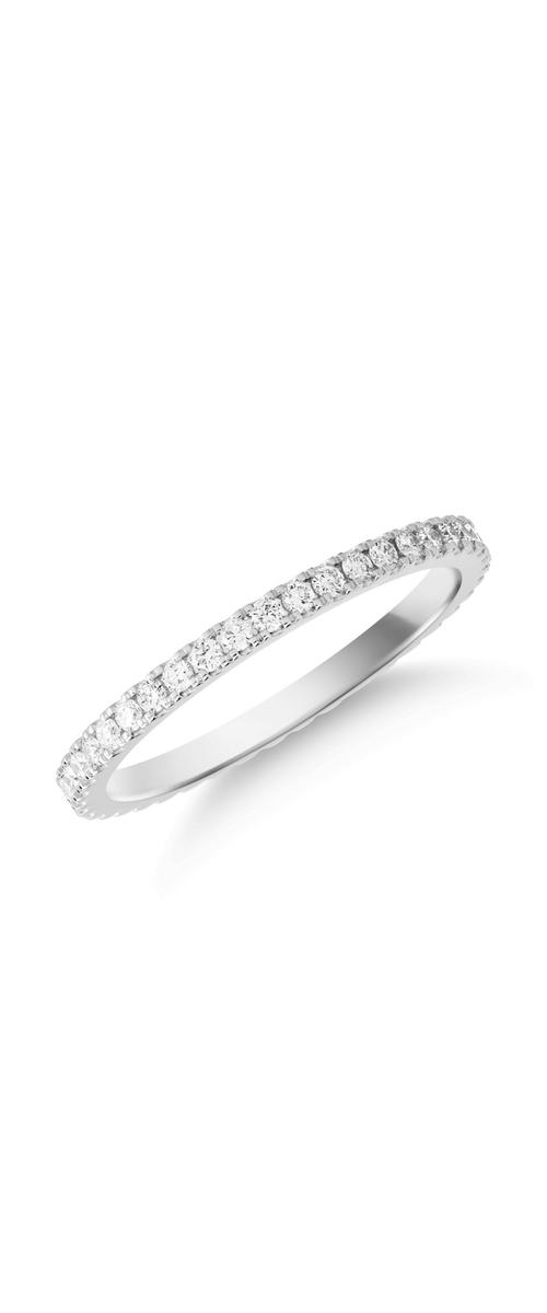 Gyűrű 18K-os fehér aranyból 0.5ct gyémánttal. Gramm: 1,78