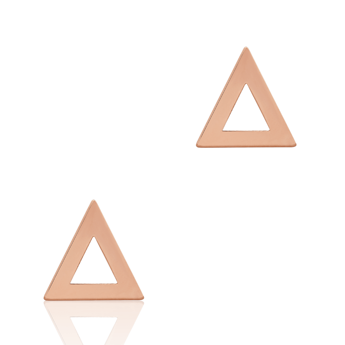 Poze Cercei triunghiulari din aur roz de 14K