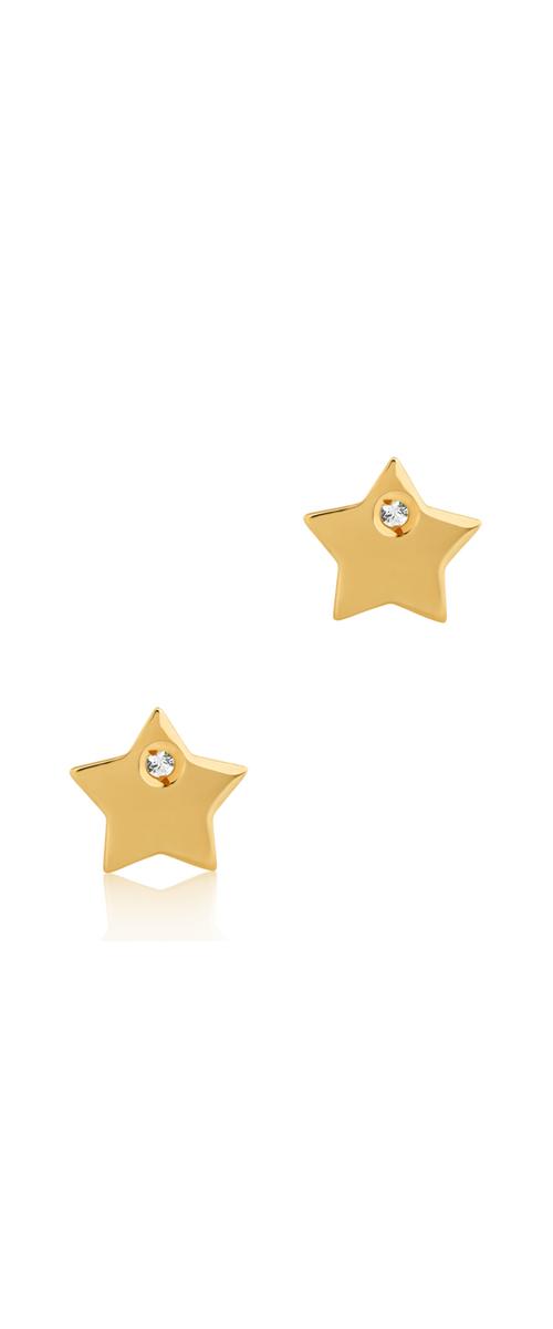 Fülbevalók csillaggal 14K-os sárga aranyból