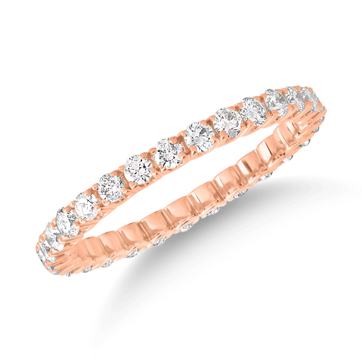 18K розово злато пръстен с диаманти 1ct