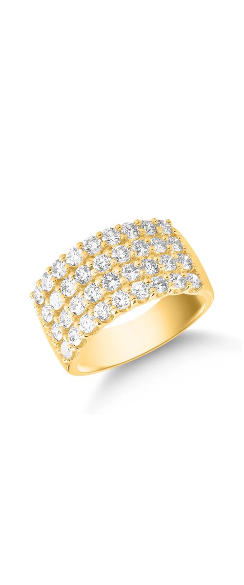 Inel din aur galben de 18K cu diamante de 2ct