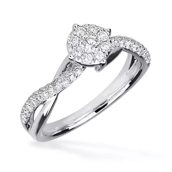 Eljegyzési gyűrű 18K-os fehér aranyból egy 0,52ct solitaire gyémánttal