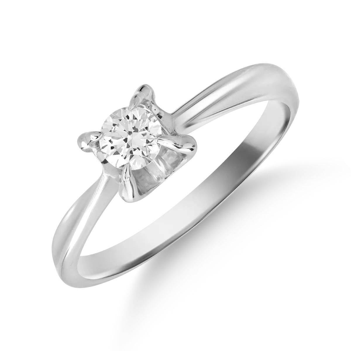 Годежен пръстен от бяло злато 18K с диамант пасианс 0.18ct