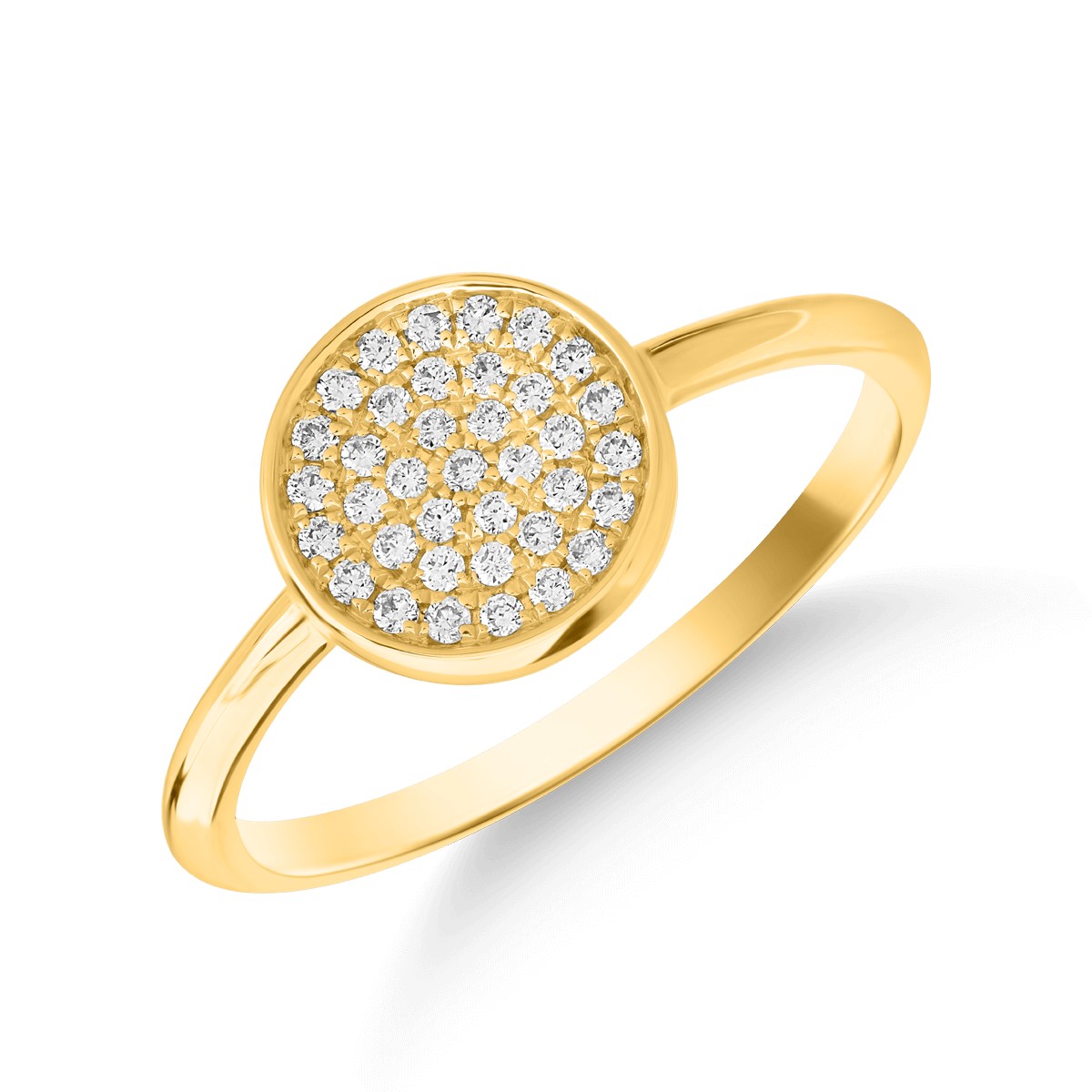Inel din aur galben de 14K cu diamante de 0.14ct