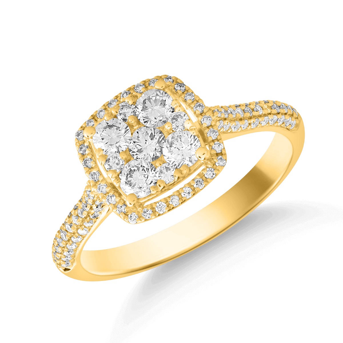 Inel din aur galben de 18K cu diamante de 0.55ct