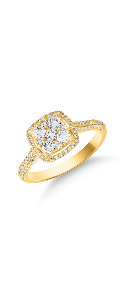18K yellow gold ring with diamonds of 0.55ct