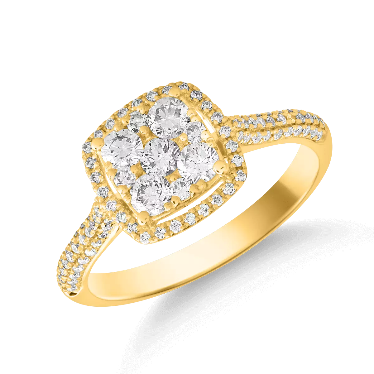 18K żółtego złota pierścień z diamentami 0.56ct