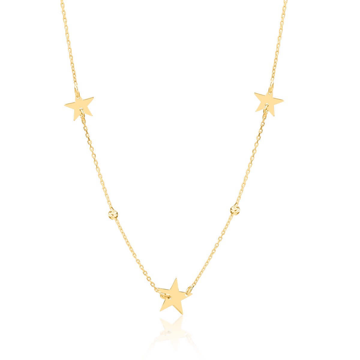 14K yellow gold necklace with stars