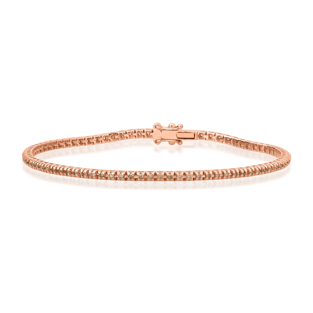 18K rose gold bracelet with 0.7ct brown diamonds