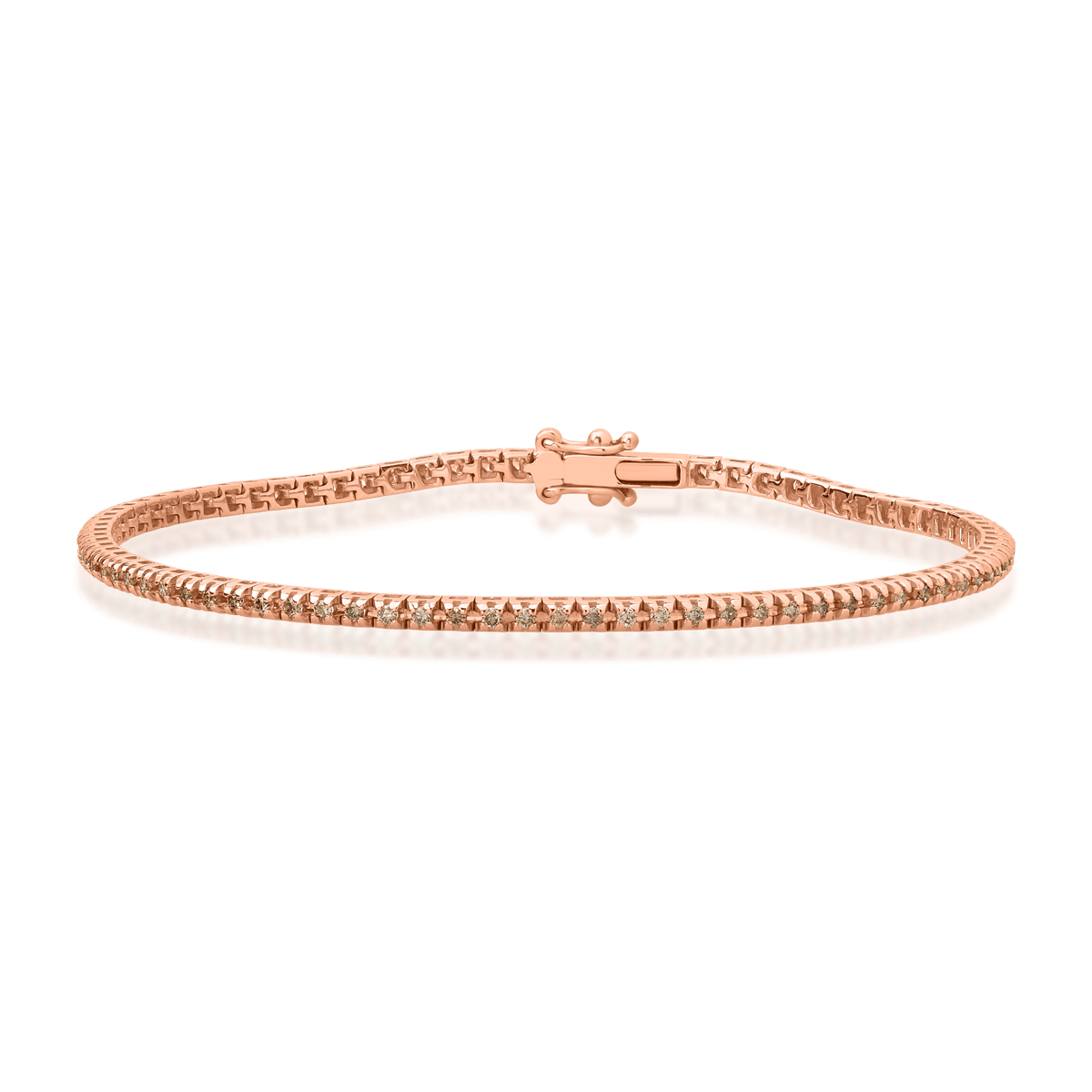 18K rose gold bracelet with 0.7ct brown diamonds