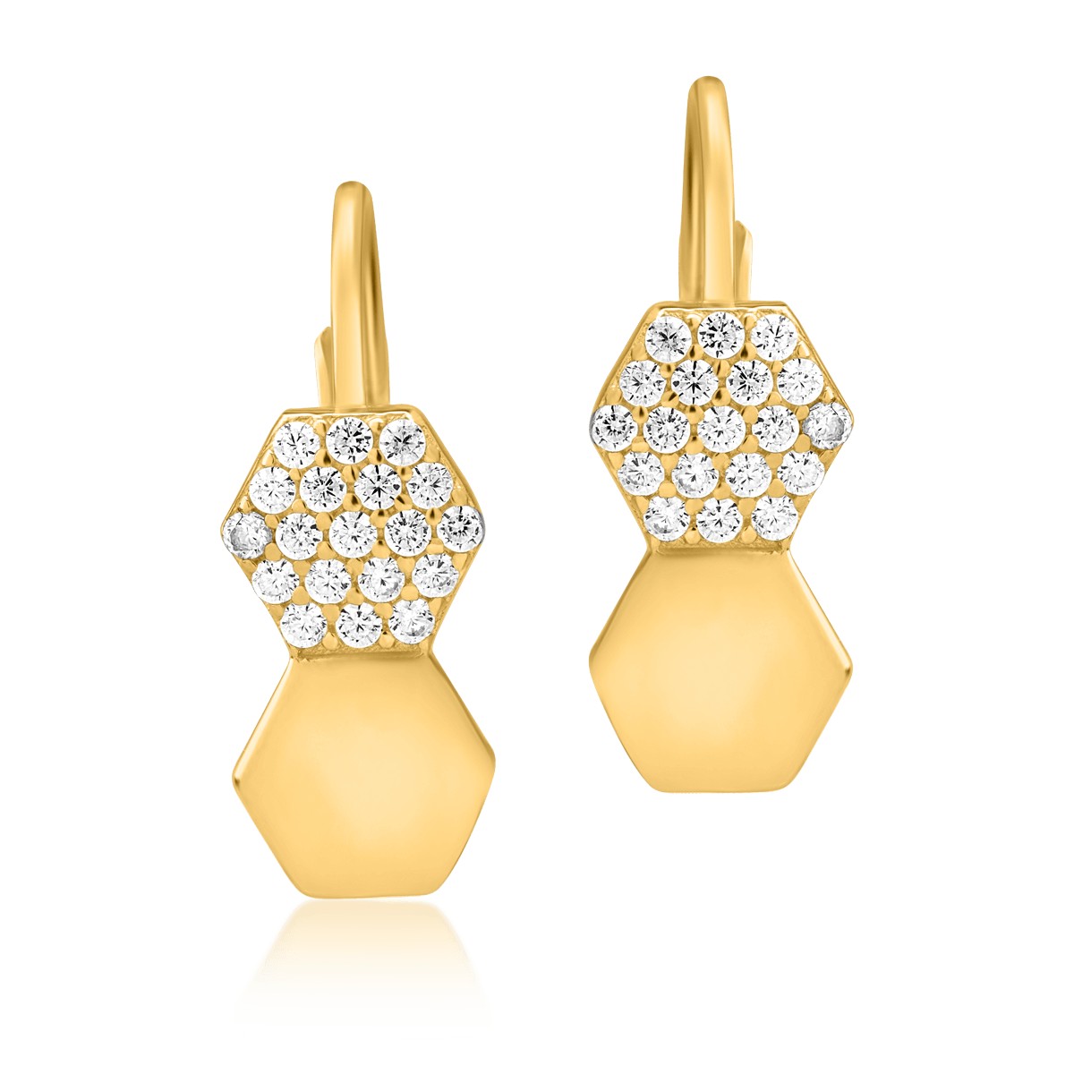 14K yellow gold geometrical earrings